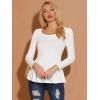 image:imageAllegra K Womens Long Sleeves Scoop Neck Casual Peplum Shirt TopsWhite