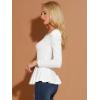 image:imageAllegra K Womens Long Sleeves Scoop Neck Casual Peplum Shirt TopsWhite