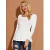 image:imageAllegra K Womens Long Sleeves Scoop Neck Casual Peplum Shirt TopsWhite
