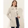 image:imageAllegra K Womens Pea Coat Single Breasted Long Sleeve Warm Casual Overcoat with Pockets Winter OutwearBeige
