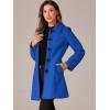 image:imageAllegra K Womens Pea Coat Single Breasted Long Sleeve Warm Casual Overcoat with Pockets Winter OutwearBlue