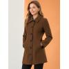 image:imageAllegra K Womens Pea Coat Single Breasted Long Sleeve Warm Casual Overcoat with Pockets Winter OutwearBrown
