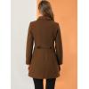 image:imageAllegra K Womens Pea Coat Single Breasted Long Sleeve Warm Casual Overcoat with Pockets Winter OutwearBrown