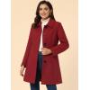 image:imageAllegra K Womens Pea Coat Single Breasted Long Sleeve Warm Casual Overcoat with Pockets Winter OutwearDark Red