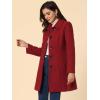 image:imageAllegra K Womens Pea Coat Single Breasted Long Sleeve Warm Casual Overcoat with Pockets Winter OutwearDark Red