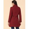 image:imageAllegra K Womens Pea Coat Single Breasted Long Sleeve Warm Casual Overcoat with Pockets Winter OutwearDark Red
