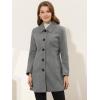 image:imageAllegra K Womens Pea Coat Single Breasted Long Sleeve Warm Casual Overcoat with Pockets Winter OutwearGrey