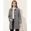 image:imageAllegra K Womens Pea Coat Single Breasted Long Sleeve Warm Casual Overcoat with Pockets Winter OutwearGrey