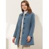 image:imageAllegra K Womens Pea Coat Single Breasted Long Sleeve Warm Casual Overcoat with Pockets Winter OutwearGrey Blue