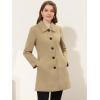 image:imageAllegra K Womens Pea Coat Single Breasted Long Sleeve Warm Casual Overcoat with Pockets Winter OutwearKhaki