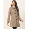 image:imageAllegra K Womens Pea Coat Single Breasted Long Sleeve Warm Casual Overcoat with Pockets Winter OutwearLight Brown