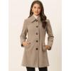image:imageAllegra K Womens Pea Coat Single Breasted Long Sleeve Warm Casual Overcoat with Pockets Winter OutwearLight Brown