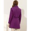 image:imageAllegra K Womens Pea Coat Single Breasted Long Sleeve Warm Casual Overcoat with Pockets Winter OutwearPurple