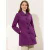 image:imageAllegra K Womens Pea Coat Single Breasted Long Sleeve Warm Casual Overcoat with Pockets Winter OutwearPurple