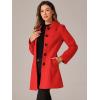 image:imageAllegra K Womens Pea Coat Single Breasted Long Sleeve Warm Casual Overcoat with Pockets Winter OutwearRed