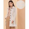 image:imageAllegra K Womens Peter Pan Collar Overcoat Single Breasted Pockets Winter Long CoatBeige