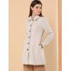 image:imageAllegra K Womens Peter Pan Collar Overcoat Single Breasted Pockets Winter Long CoatBeige
