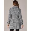 image:imageAllegra K Womens Peter Pan Collar Overcoat Single Breasted Pockets Winter Long CoatBlack White