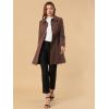 image:imageAllegra K Womens Peter Pan Collar Overcoat Single Breasted Pockets Winter Long CoatDeep Brown