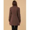 image:imageAllegra K Womens Peter Pan Collar Overcoat Single Breasted Pockets Winter Long CoatDeep Brown