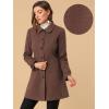 image:imageAllegra K Womens Peter Pan Collar Overcoat Single Breasted Pockets Winter Long CoatDeep Brown