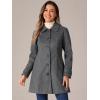 image:imageAllegra K Womens Peter Pan Collar Overcoat Single Breasted Pockets Winter Long CoatDeep Grey