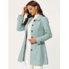 image:imageAllegra K Womens Peter Pan Collar Overcoat Single Breasted Pockets Winter Long CoatLight Green