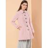 image:imageAllegra K Womens Peter Pan Collar Overcoat Single Breasted Pockets Winter Long CoatPink