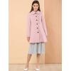 image:imageAllegra K Womens Peter Pan Collar Overcoat Single Breasted Pockets Winter Long CoatPink