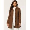image:imageAllegra K Womens Peter Pan Collar Overcoat Single Breasted Pockets Winter Long CoatSolid Brown