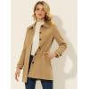image:imageAllegra K Womens Peter Pan Collar Overcoat Single Breasted Pockets Winter Long CoatSolid Khaki