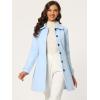 image:imageAllegra K Womens Peter Pan Collar Overcoat Single Breasted Pockets Winter Long CoatSolid Light Blue