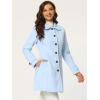 image:imageAllegra K Womens Peter Pan Collar Overcoat Single Breasted Pockets Winter Long CoatSolid Light Blue