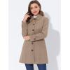 image:imageAllegra K Womens Peter Pan Collar Overcoat Single Breasted Pockets Winter Long CoatSolid Light Brown