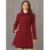 image:imageAllegra K Womens Peter Pan Collar Overcoat Single Breasted Pockets Winter Long CoatSolid Red