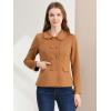 image:imageAllegra K Womens Peter Pan Collar Peacoat Double Breasted Short CoatBrown