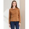 image:imageAllegra K Womens Peter Pan Collar Peacoat Double Breasted Short CoatBrown