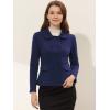 image:imageAllegra K Womens Peter Pan Collar Peacoat Double Breasted Short CoatDark Blue