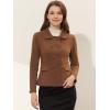 image:imageAllegra K Womens Peter Pan Collar Peacoat Double Breasted Short CoatDark Brown