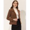 image:imageAllegra K Womens Peter Pan Collar Peacoat Double Breasted Short CoatDark Brown