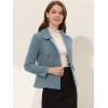 image:imageAllegra K Womens Peter Pan Collar Peacoat Double Breasted Short CoatGrey Blue