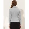 image:imageAllegra K Womens Peter Pan Collar Peacoat Double Breasted Short CoatGrey White