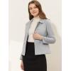 image:imageAllegra K Womens Peter Pan Collar Peacoat Double Breasted Short CoatGrey White