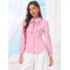 image:imageAllegra K Womens Peter Pan Collar Shirt 1950s Vintage Bow Tie Neck Dressy Casual Button Down BlouseDusty Pink