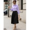 image:imageAllegra K Womens Peter Pan Collar Shirt 1950s Vintage Bow Tie Neck Dressy Casual Button Down BlouseLight Purple
