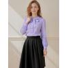 image:imageAllegra K Womens Peter Pan Collar Shirt 1950s Vintage Bow Tie Neck Dressy Casual Button Down BlouseLight Purple
