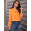image:imageAllegra K Womens Peter Pan Collar Shirt 1950s Vintage Bow Tie Neck Dressy Casual Button Down BlouseOrange