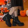 image:imageAllegra K Womens Platform Lace Up Ankle Boots Chelsea Black Combat Boots  7 M US