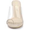 image:imageAllegra K Womens Ring Clear Chunky Heels Slide Heel Sandals