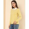 image:imageAllegra K Womens Striped Cute Shirts Peter Pan Collar Casual Trendy Fitted Long Sleeve TopYellow